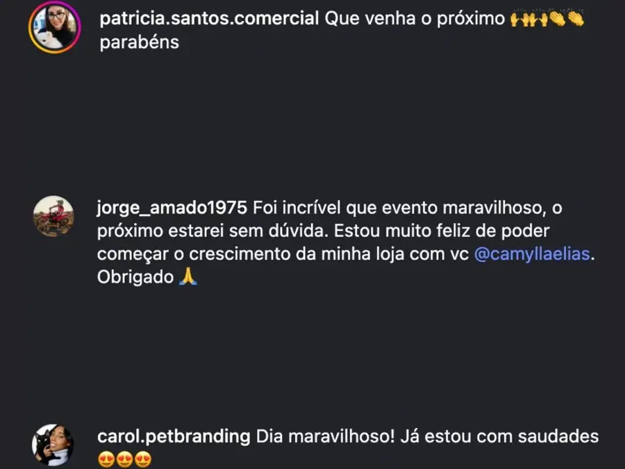 Depoimento da 1ª edição